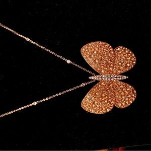 Rose gold pave crystal butterfly